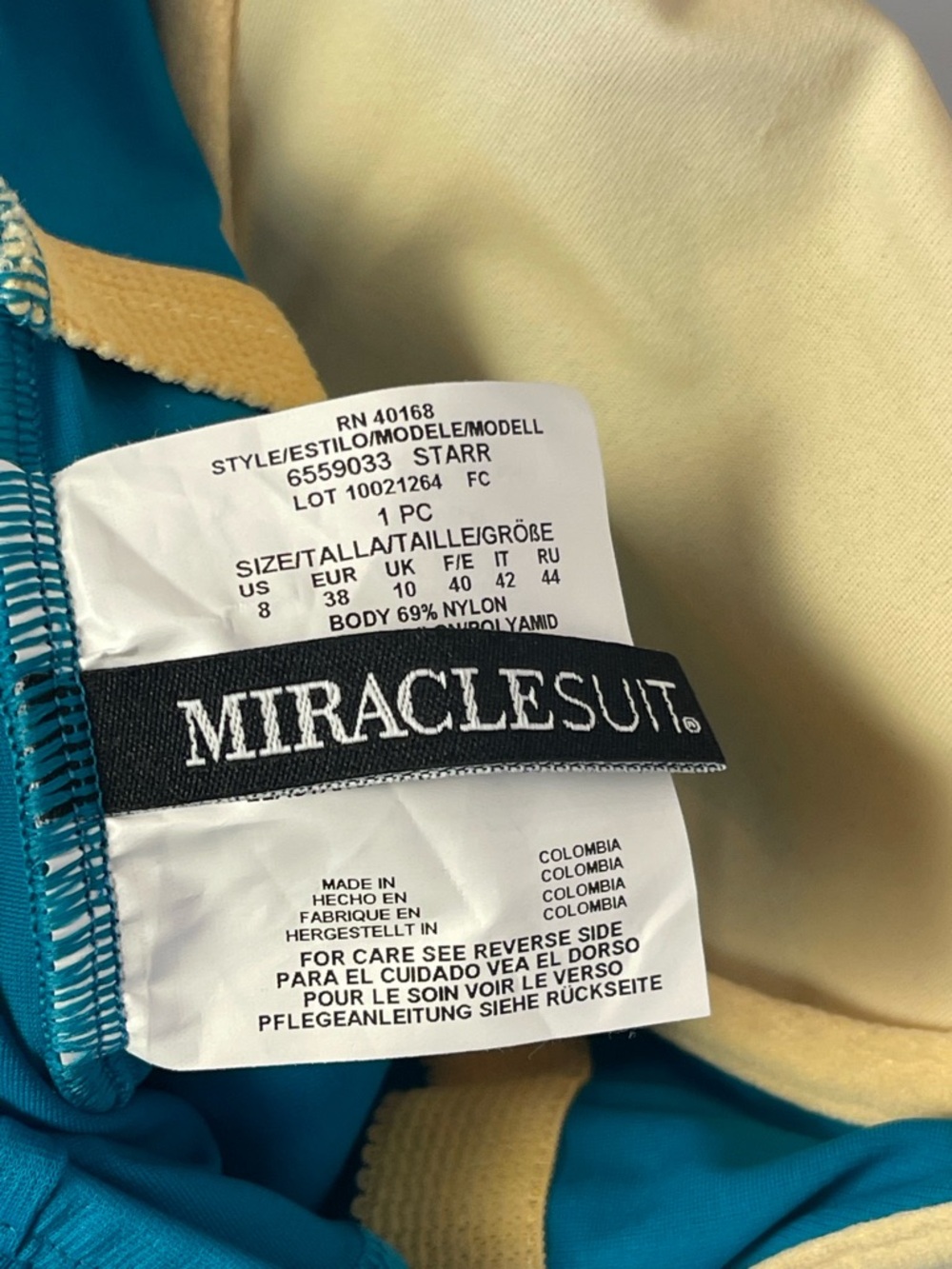 Miraclesuit Slimming One Piece Swimsuit 8 Tummy Control Blue Built in Bra NWT - Picture 12 of 14